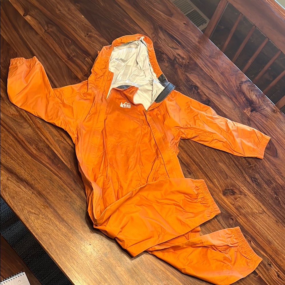 REI Orange Rain Suit